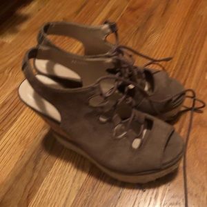 Never worn lace up wedges